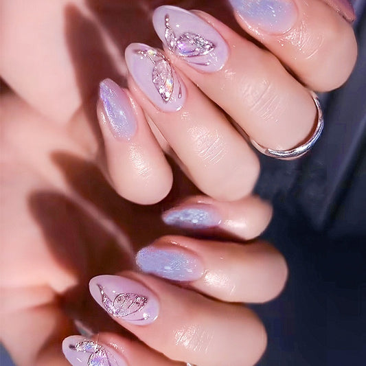 Purple Butterfly Nails