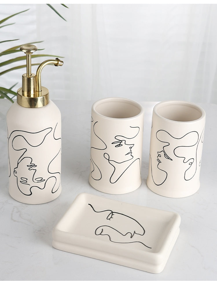 Ceramic Bathroom 4-Piece Set