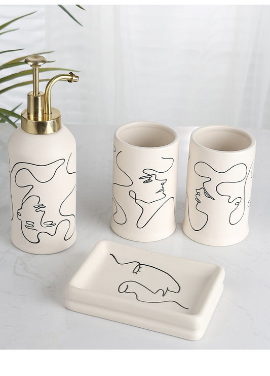 Ceramic Bathroom 4-Piece Set