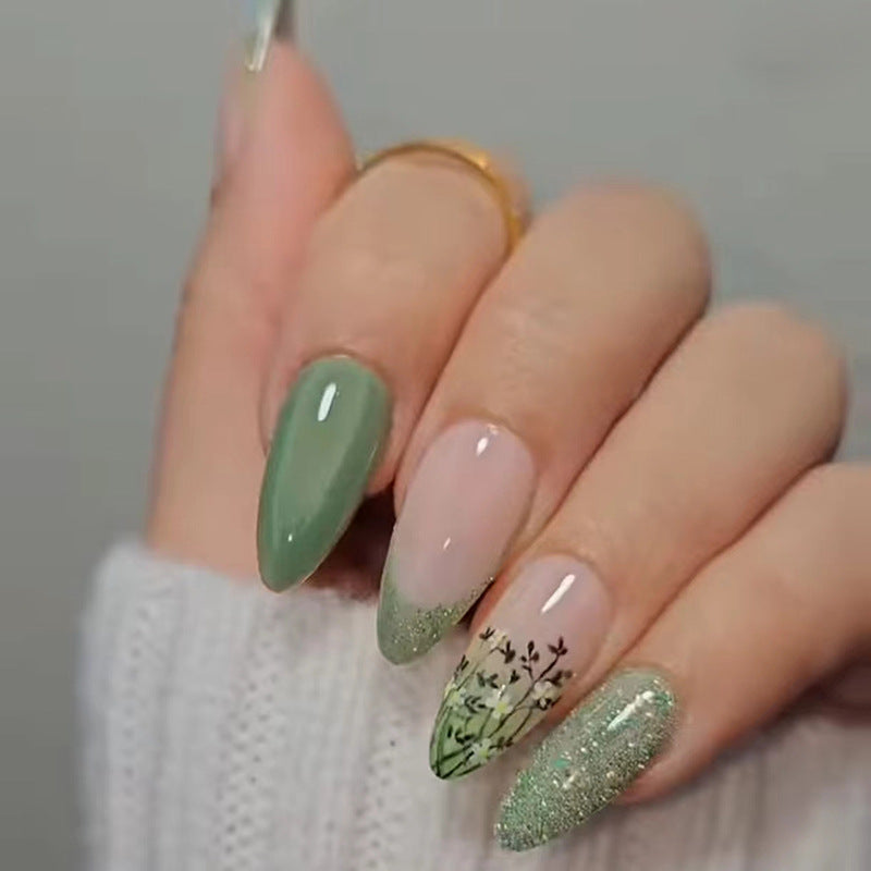 Almond Flower Butterfly Nails