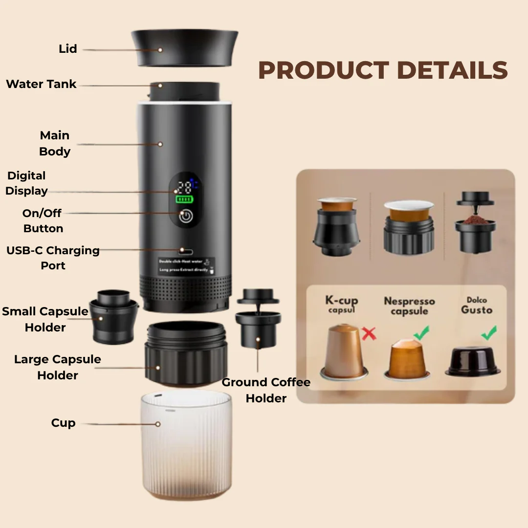 Smart 3-In-One Portable Coffee Maker